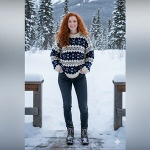 Vintage Handmade Global Rare sweater Mens/Womens Purple Mountain Co 100% wool XL